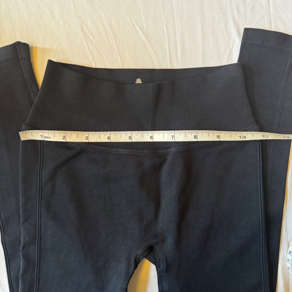 Spiritual Gangster Seamless Ribbed High Waist Leggings Black‎ Body Sculpting M/L - Picture 5 of 6